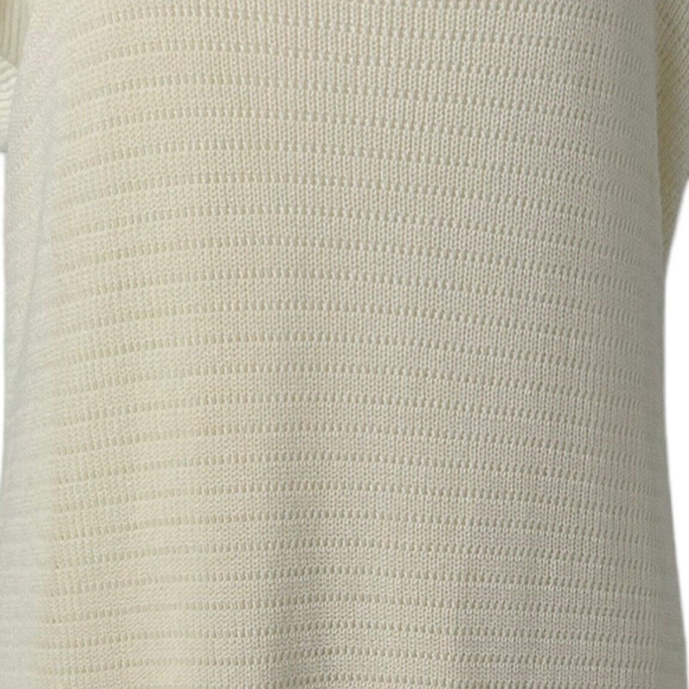 House of Harlow 1960 Cream Knit Ruffle Flutter Sleeve Knee Length Midi Dress L - Picture 11 of 16